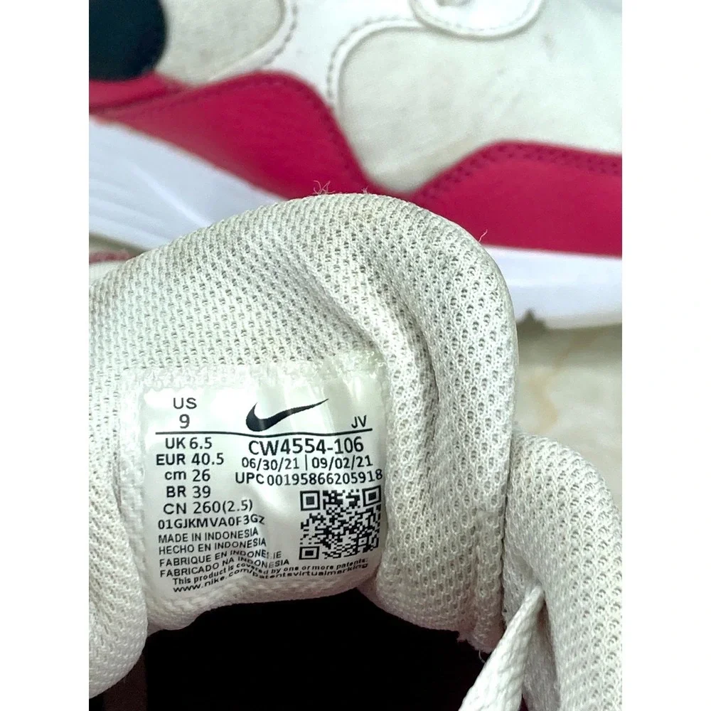 Nike Air Max SC Low Top Shoes Womens 9 White Red Sporty Streetwear Y2K Sneakers